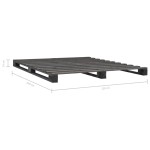 vidaXL Cadru de pat din paleți, gri, 120 x 200 cm, lemn masiv de pin