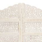 vidaXL Paravan cameră sculptat manual, 4 panouri, alb 160x165 cm mango vidaXL Paravan cameră sculptat manual, 4 panouri, alb 160x165 cm mango