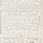 vidaXL Paravan cameră sculptat manual, 4 panouri, alb 160x165 cm mango vidaXL Paravan cameră sculptat manual, 4 panouri, alb 160x165 cm mango