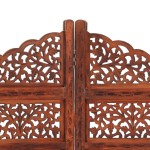 vidaXL Paravan cameră sculptat manual 4 panouri maro 160x165 cm mango vidaXL Paravan cameră sculptat manual 4 panouri maro 160x165 cm mango