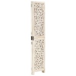 vidaXL Paravan cameră sculptat manual 3 panouri alb 120x165 cm mango vidaXL Paravan cameră sculptat manual 3 panouri alb 120x165 cm mango