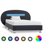 vidaXL Cadru de pat cu LED, negru, 90 x 200 cm, piele artificială vidaXL Cadru de pat cu LED, negru, 90 x 200 cm, piele artificială