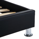 vidaXL Cadru de pat cu LED, negru, 90 x 200 cm, piele artificială vidaXL Cadru de pat cu LED, negru, 90 x 200 cm, piele artificială