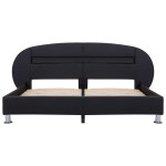 vidaXL Cadru de pat cu LED, negru, 180 x 200 cm, piele ecologică