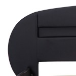 vidaXL Cadru de pat cu LED, negru, 180 x 200 cm, piele ecologică