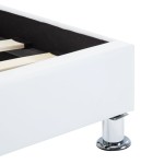 vidaXL Cadru de pat cu LED, alb, 100 x 200 cm, piele ecologică