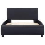 vidaXL Cadru de pat cu LED, negru, 90 x 200 cm, piele ecologică vidaXL Cadru de pat cu LED, negru, 90 x 200 cm, piele ecologică