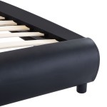vidaXL Cadru de pat cu LED, negru, 90 x 200 cm, piele ecologică vidaXL Cadru de pat cu LED, negru, 90 x 200 cm, piele ecologică