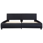 vidaXL Cadru de pat cu LED, negru, 180 x 200 cm, piele ecologică vidaXL Cadru de pat cu LED, negru, 180 x 200 cm, piele ecologică
