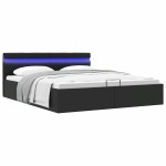 vidaXL Cadru de pat hidraulic cu ladă LED negru 180 x 200 cm piele eco vidaXL Cadru de pat hidraulic cu ladă LED negru 180 x 200 cm piele eco