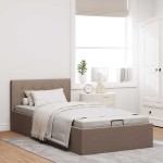 vidaXL Cadru de pat hidraulic cu ladă, gri taupe, 100 x 200 cm, textil vidaXL Cadru de pat hidraulic cu ladă, gri taupe, 100 x 200 cm, textil