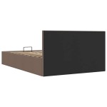 vidaXL Cadru de pat hidraulic cu ladă, gri taupe, 120 x 200 cm, textil vidaXL Cadru de pat hidraulic cu ladă, gri taupe, 120 x 200 cm, textil