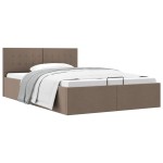 vidaXL Cadru de pat hidraulic cu ladă, gri taupe, 140 x 200 cm, textil vidaXL Cadru de pat hidraulic cu ladă, gri taupe, 140 x 200 cm, textil