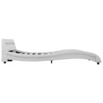 vidaXL Cadru de pat cu LED, alb, 140 x 200 cm, piele ecologică