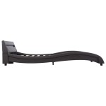 vidaXL Cadru de pat cu LED, gri, 160 x 200 cm, piele ecologică