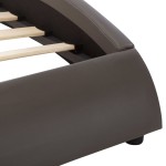 vidaXL Cadru de pat cu LED, gri, 180 x 200 cm, piele ecologică vidaXL Cadru de pat cu LED, gri, 180 x 200 cm, piele ecologică