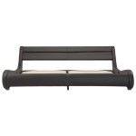vidaXL Cadru de pat cu LED, gri, 180 x 200 cm, piele artificială