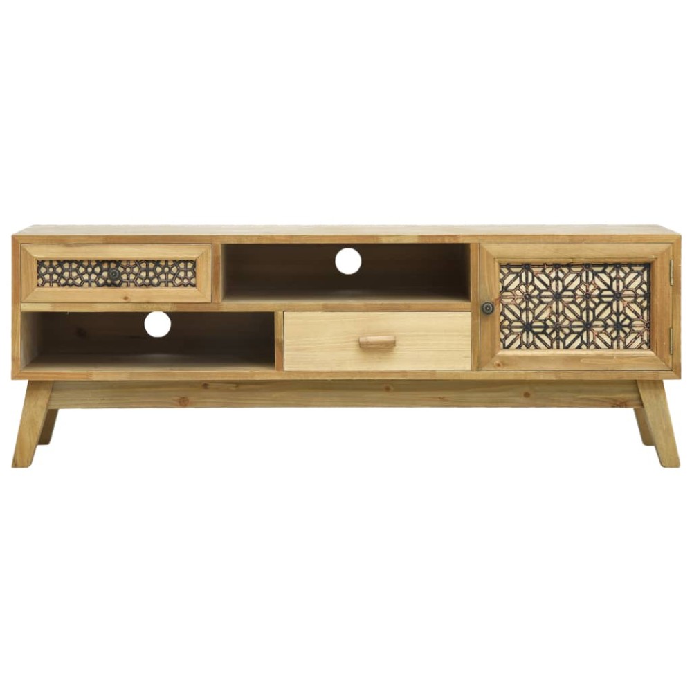 vidaXL Comodă TV cu model sculptat, maro, 120 x 30 x 42 cm, lemn