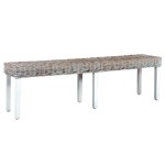 vidaXL Bancă, alb, 160 cm, ratan kubu natural și lemn masiv de mango vidaXL Bancă, alb, 160 cm, ratan kubu natural și lemn masiv de mango