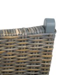 vidaXL Scaun relaxare, gri & natural, ratan kubu & lemn masiv de mahon