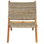vidaXL Scaun relaxare, natural, ratan kubu și lemn masiv de mahon vidaXL Scaun relaxare, natural, ratan kubu și lemn masiv de mahon