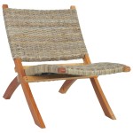 vidaXL Scaun relaxare, natural, ratan kubu și lemn masiv de mahon vidaXL Scaun relaxare, natural, ratan kubu și lemn masiv de mahon