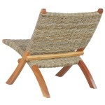 vidaXL Scaun relaxare, natural, ratan kubu și lemn masiv de mahon vidaXL Scaun relaxare, natural, ratan kubu și lemn masiv de mahon