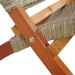 vidaXL Scaun relaxare, natural, ratan kubu și lemn masiv de mahon vidaXL Scaun relaxare, natural, ratan kubu și lemn masiv de mahon