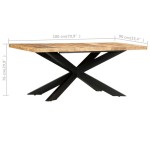 vidaXL Masă de bucătărie, 180x90x76 cm, lemn masiv de mango nefinisat vidaXL Masă de bucătărie, 180x90x76 cm, lemn masiv de mango nefinisat