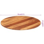 vidaXL Blat de masă rotund, 70 cm, 15-16 mm, lemn masiv de acacia vidaXL Blat de masă rotund, 70 cm, 15-16 mm, lemn masiv de acacia
