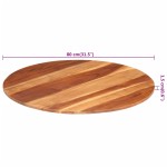 vidaXL Blat de masă rotund, 80 cm, 15-16 mm, lemn masiv de acacia