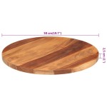 vidaXL Blat de masă rotund, 50 cm, 25-27 mm, lemn masiv acacia vidaXL Blat de masă rotund, 50 cm, 25-27 mm, lemn masiv acacia