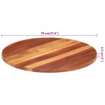 vidaXL Blat de masă rotund, 70 cm, 25-27 mm, lemn masiv acacia