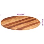 vidaXL Blat de masă rotund, 80 cm, 25-27 mm, lemn masiv acacia vidaXL Blat de masă rotund, 80 cm, 25-27 mm, lemn masiv acacia