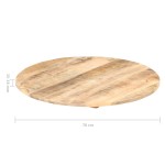vidaXL Blat de masă, 80 cm, lemn masiv de mango, rotund, 15-16 mm vidaXL Blat de masă, 80 cm, lemn masiv de mango, rotund, 15-16 mm