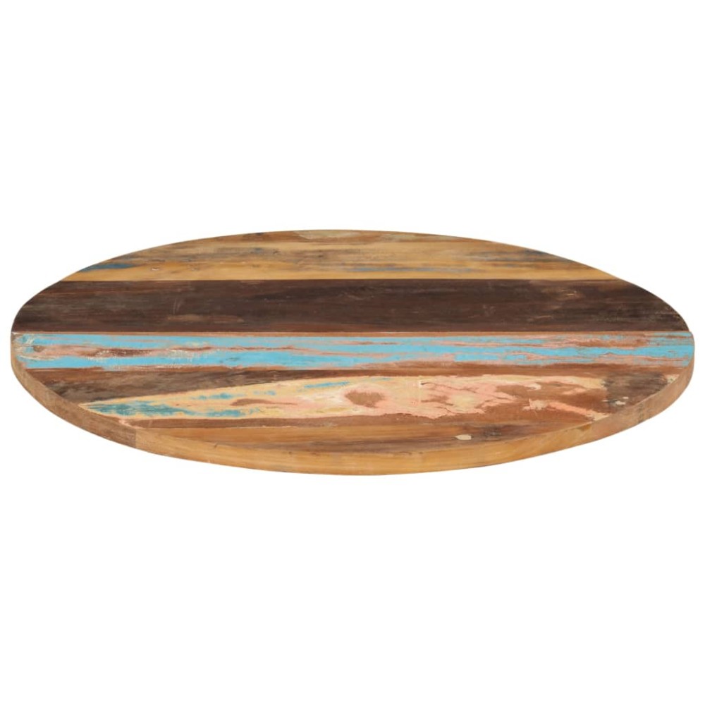 vidaXL Blat de masă rotund, 80 cm, lemn masiv reciclat, 25-27 mm