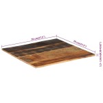 vidaXL Blat de masă pătrat, 70 x 70 cm, lemn masiv reciclat, 15-16 mm