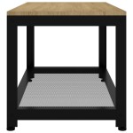 vidaXL Măsuță de cafea, maro deschis & negru, 90x45x45 cm, MDF și fier vidaXL Măsuță de cafea, maro deschis & negru, 90x45x45 cm, MDF și fier