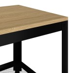 vidaXL Măsuță de cafea, maro deschis & negru, 90x45x45 cm, MDF și fier vidaXL Măsuță de cafea, maro deschis & negru, 90x45x45 cm, MDF și fier