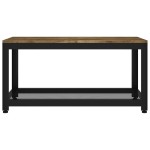 vidaXL Măsuță de cafea, maro închis & negru, 90x45x45 cm, MDF și fier vidaXL Măsuță de cafea, maro închis & negru, 90x45x45 cm, MDF și fier