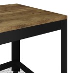 vidaXL Măsuță de cafea, maro închis & negru, 90x45x45 cm, MDF și fier vidaXL Măsuță de cafea, maro închis & negru, 90x45x45 cm, MDF și fier