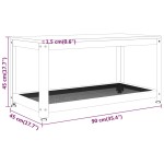 vidaXL Măsuță de cafea, maro închis & negru, 90x45x45 cm, MDF și fier vidaXL Măsuță de cafea, maro închis & negru, 90x45x45 cm, MDF și fier