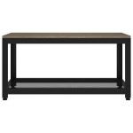 vidaXL Măsuță de cafea, gri și negru, 90x45x45 cm, MDF și fier