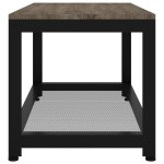 vidaXL Măsuță de cafea, gri și negru, 90x45x45 cm, MDF și fier