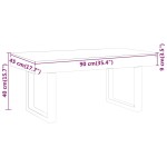 vidaXL Măsuță de cafea, maro deschis & negru, 90x45x40 cm, MDF și fier vidaXL Măsuță de cafea, maro deschis & negru, 90x45x40 cm, MDF și fier