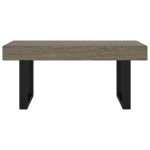 vidaXL Măsuță de cafea, gri și negru, 90x45x40 cm, MDF și fier