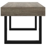vidaXL Măsuță de cafea, gri și negru, 90x45x40 cm, MDF și fier