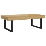 vidaXL Măsuță de cafea, maro deschis & negru, 120x60x40 cm, MDF & fier vidaXL Măsuță de cafea, maro deschis & negru, 120x60x40 cm, MDF & fier
