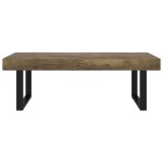 vidaXL Măsuță de cafea, maro închis & negru, 120x60x40 cm, MDF și fier vidaXL Măsuță de cafea, maro închis & negru, 120x60x40 cm, MDF și fier