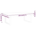 vidaXL Măsuță de cafea, maro închis & negru, 120x60x40 cm, MDF și fier vidaXL Măsuță de cafea, maro închis & negru, 120x60x40 cm, MDF și fier